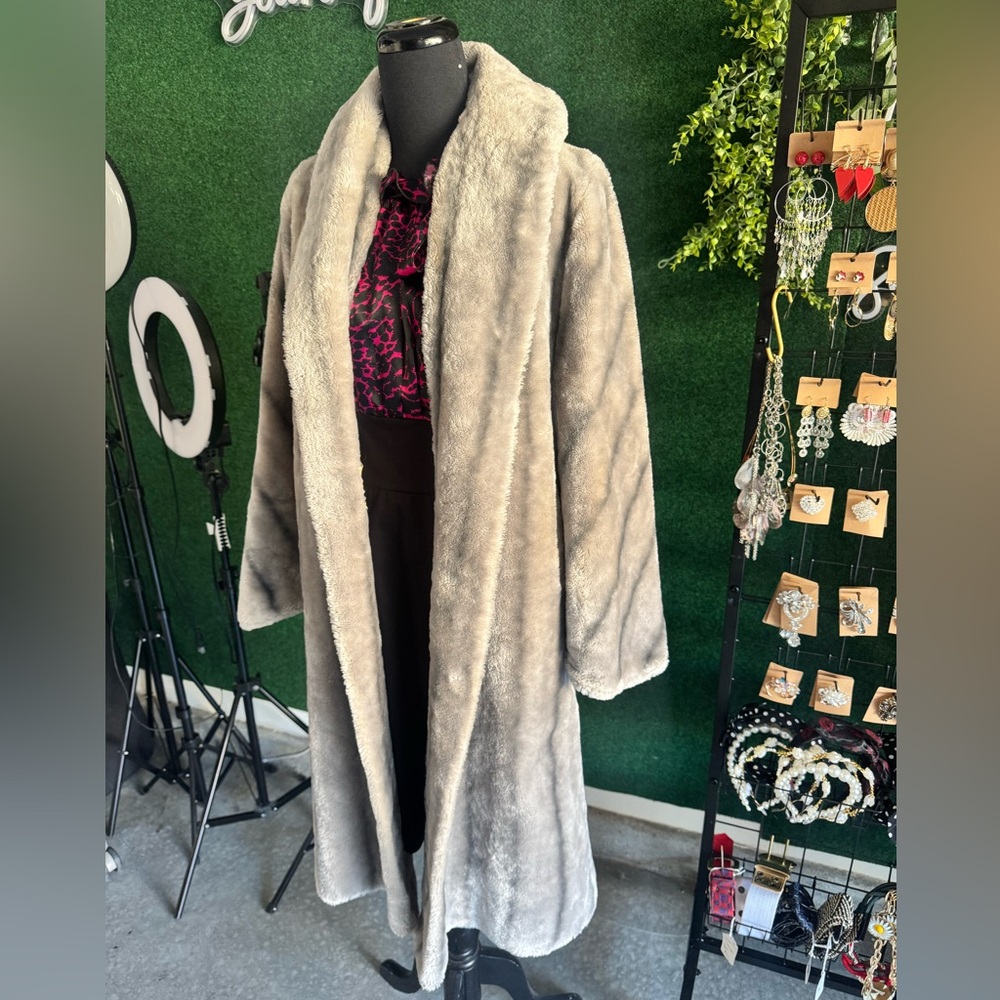 Vintage 50s swing coat Gray Faux Fur Coat